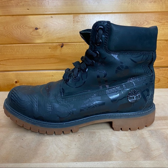 Nba Logo Boots Mens Black Tan 